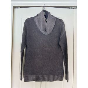 RuffHewn Women's Gray Cowl Neck Pullover Sweater Size L Striped Knit